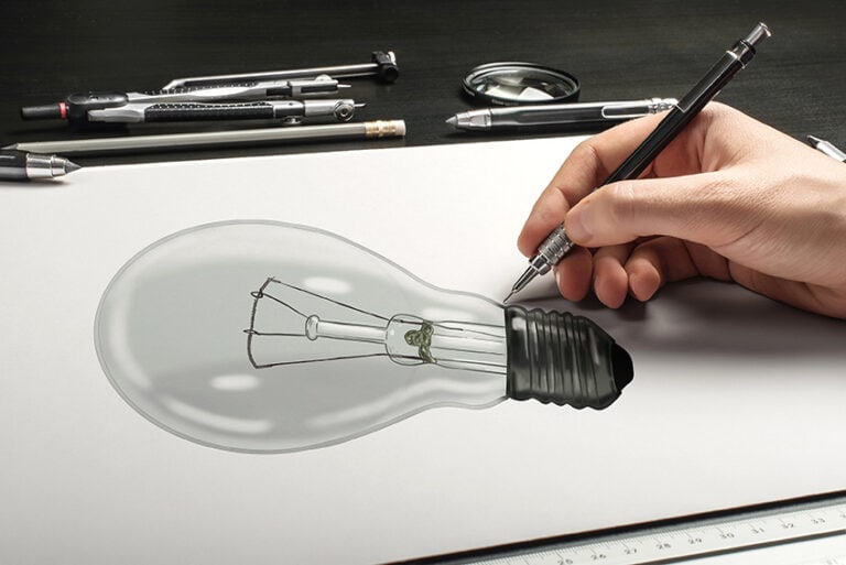 Glühbirne zeichnen – Einfache Anleitung in 16 Schritten