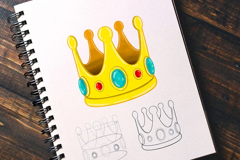 Krone zeichnen – Einfache Anleitung für das Malen einer Königs-Krone