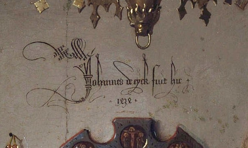 arnolfini portrait signatur
