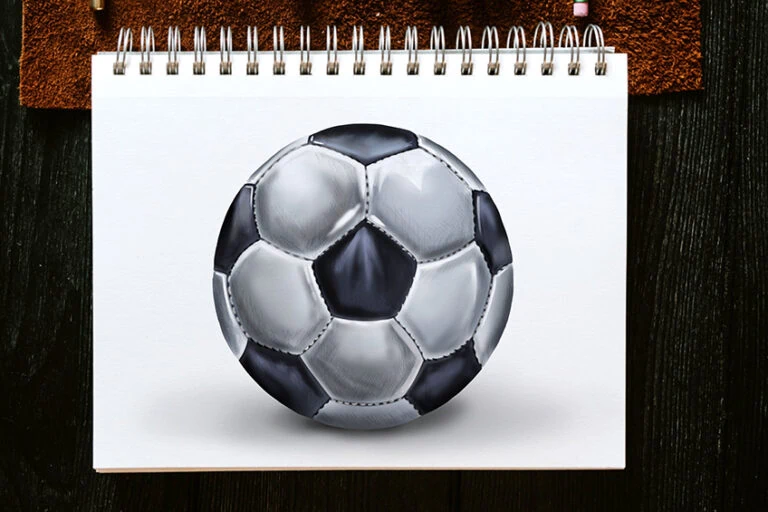 Fußball zeichnen – Einen realistischen Fußball mit Schatten malen