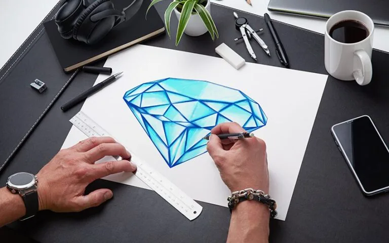 Diamant zeichnen – Male einen funkelnden Diamanten in 3D