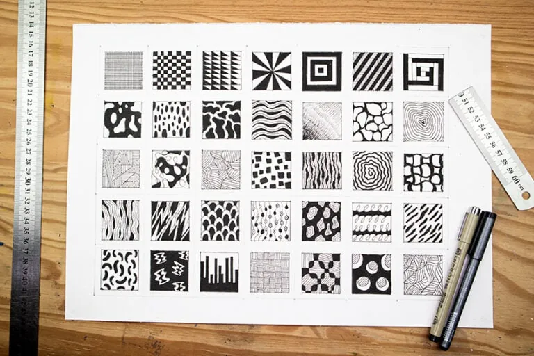 Zentangle Muster zeichnen – 35 Muster Vorlagen