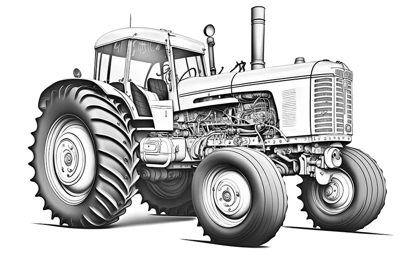 moderner traktor ausmalbild