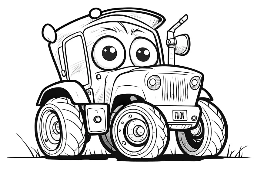 traktor cartoon ausmalbild