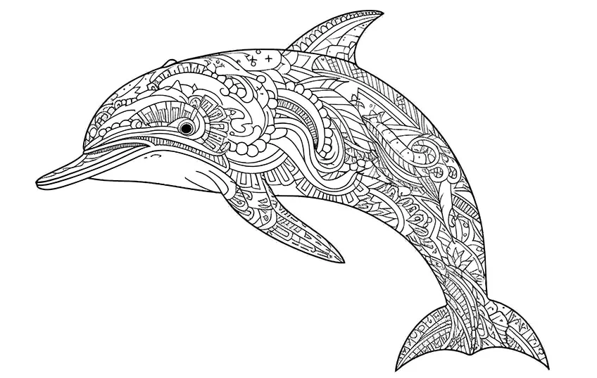 delfin ausmalbild 06