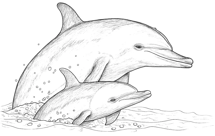 delfin ausmalbild 09