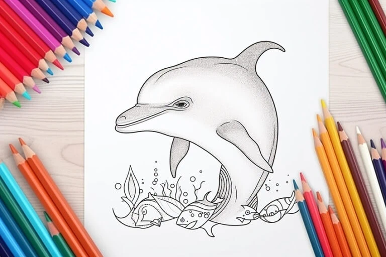 Delfin Ausmalbilder – 12 neue Delphin-Malvorlagen