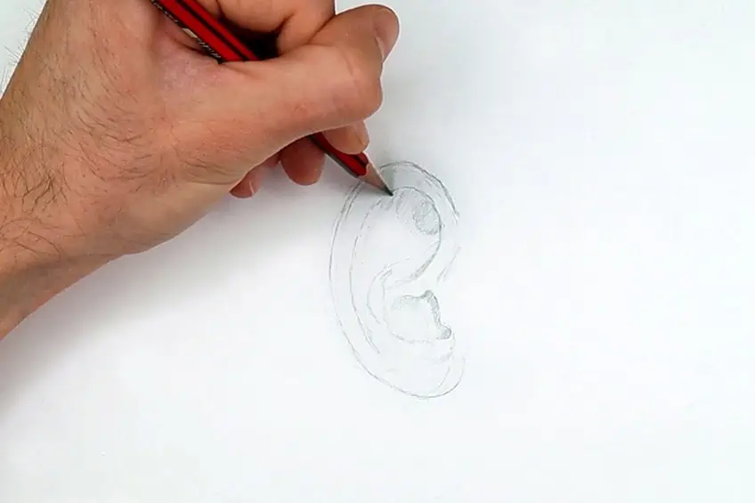menschliches Ohr Zeichnung 05