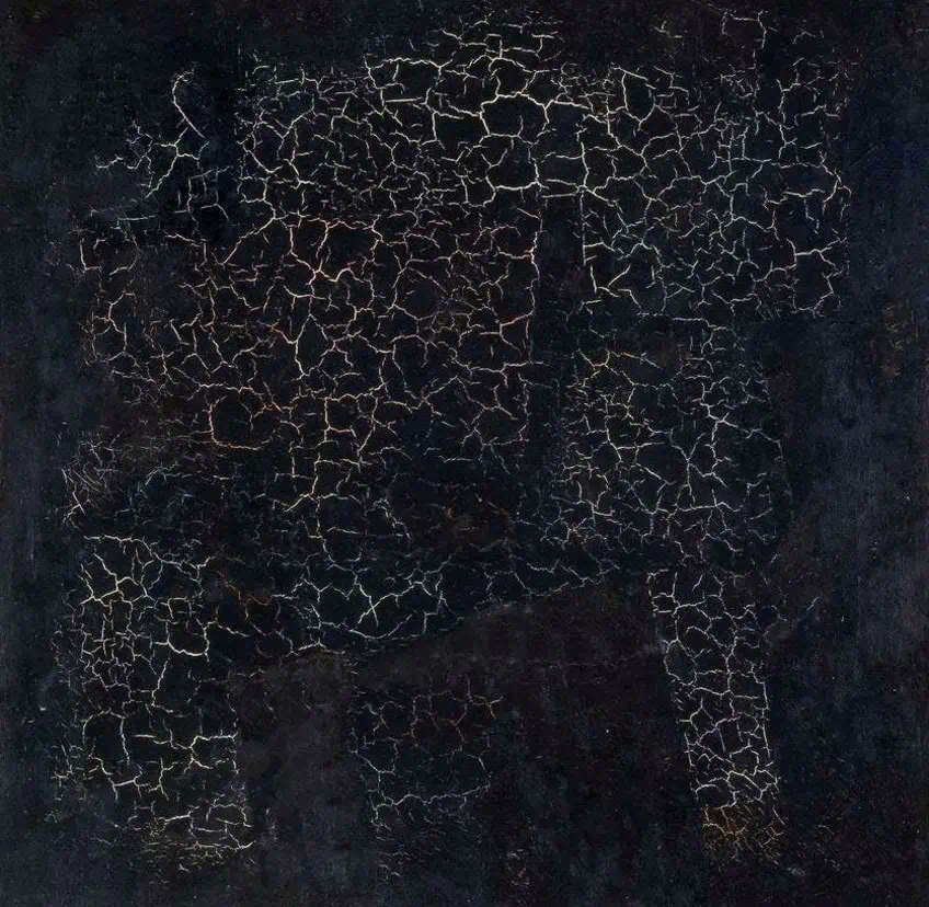 Detail des schwarzen Quadrats Gemälde