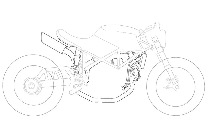 Motorrad Zeichnung 05