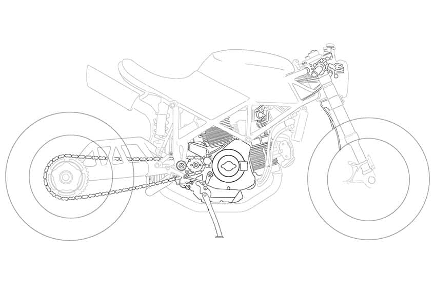 Motorrad Zeichnung 06