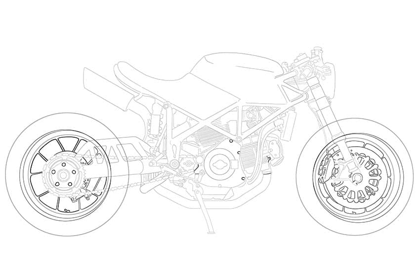 Motorrad Zeichnung 07