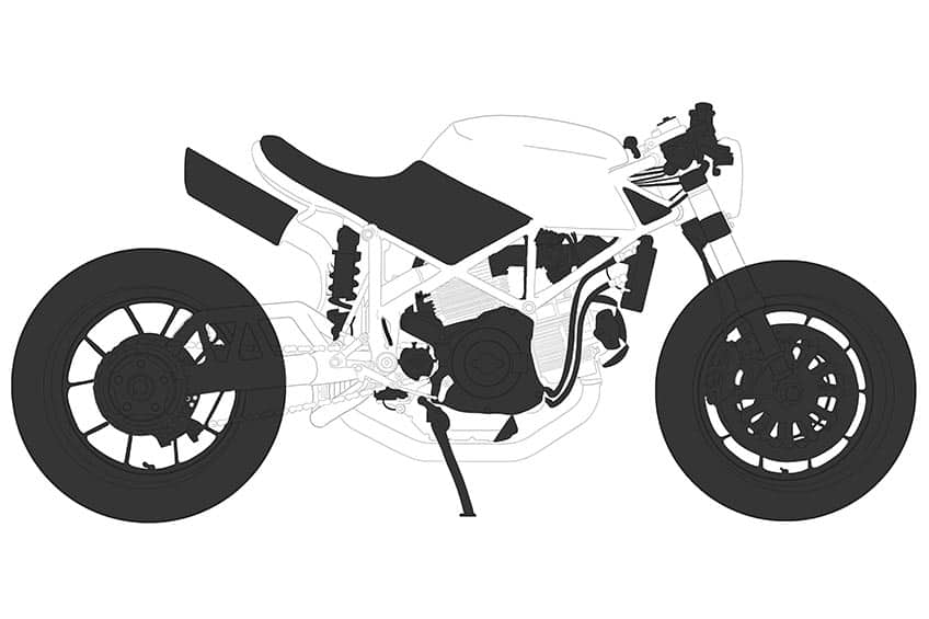 Motorrad Zeichnung 08
