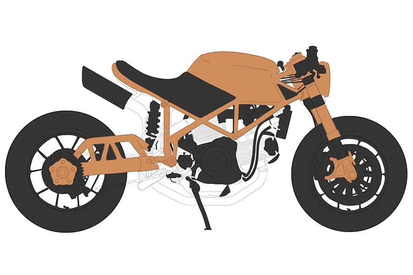 Motorrad Zeichnung 09