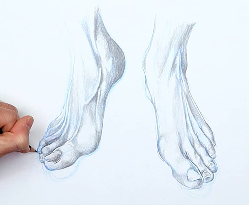 feet drawing 50