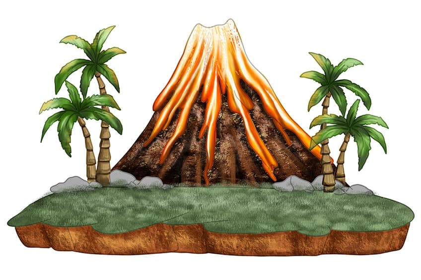 Easy Volcano Drawing 16