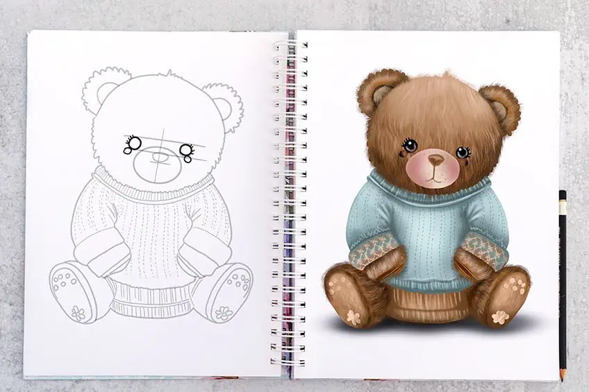 Teddybaer zeichnen