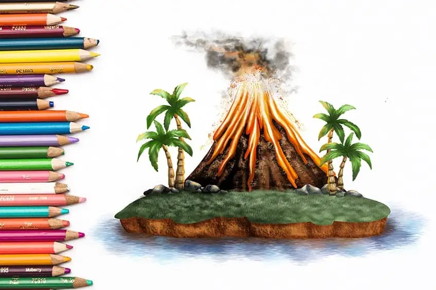 Vulkan zeichnen