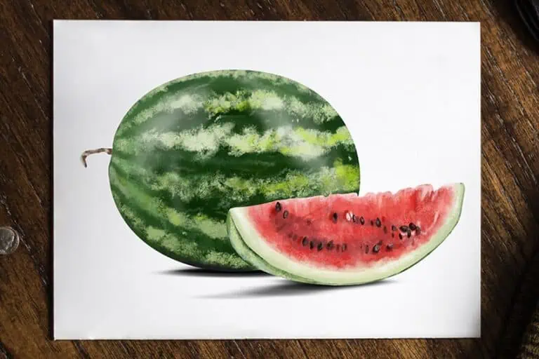 Wassermelone zeichnen – Einfaches Zeichenanleitung