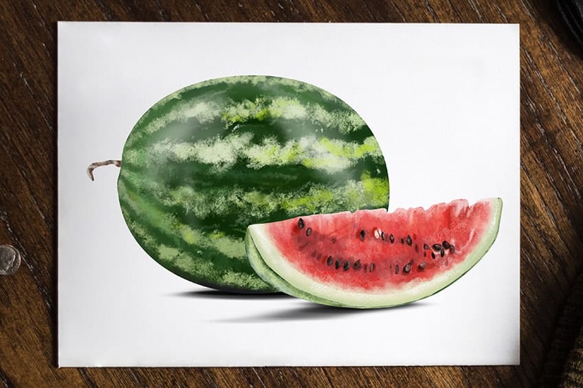 Wassermelone zeichnen