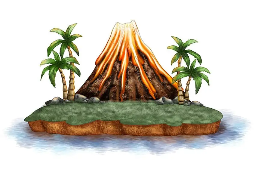 Realistische Vulkan-Zeichnung 18