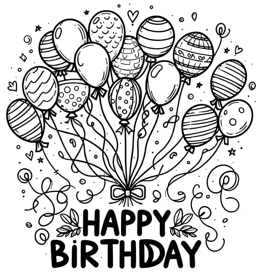 Happy Birthday Coloring Page 17