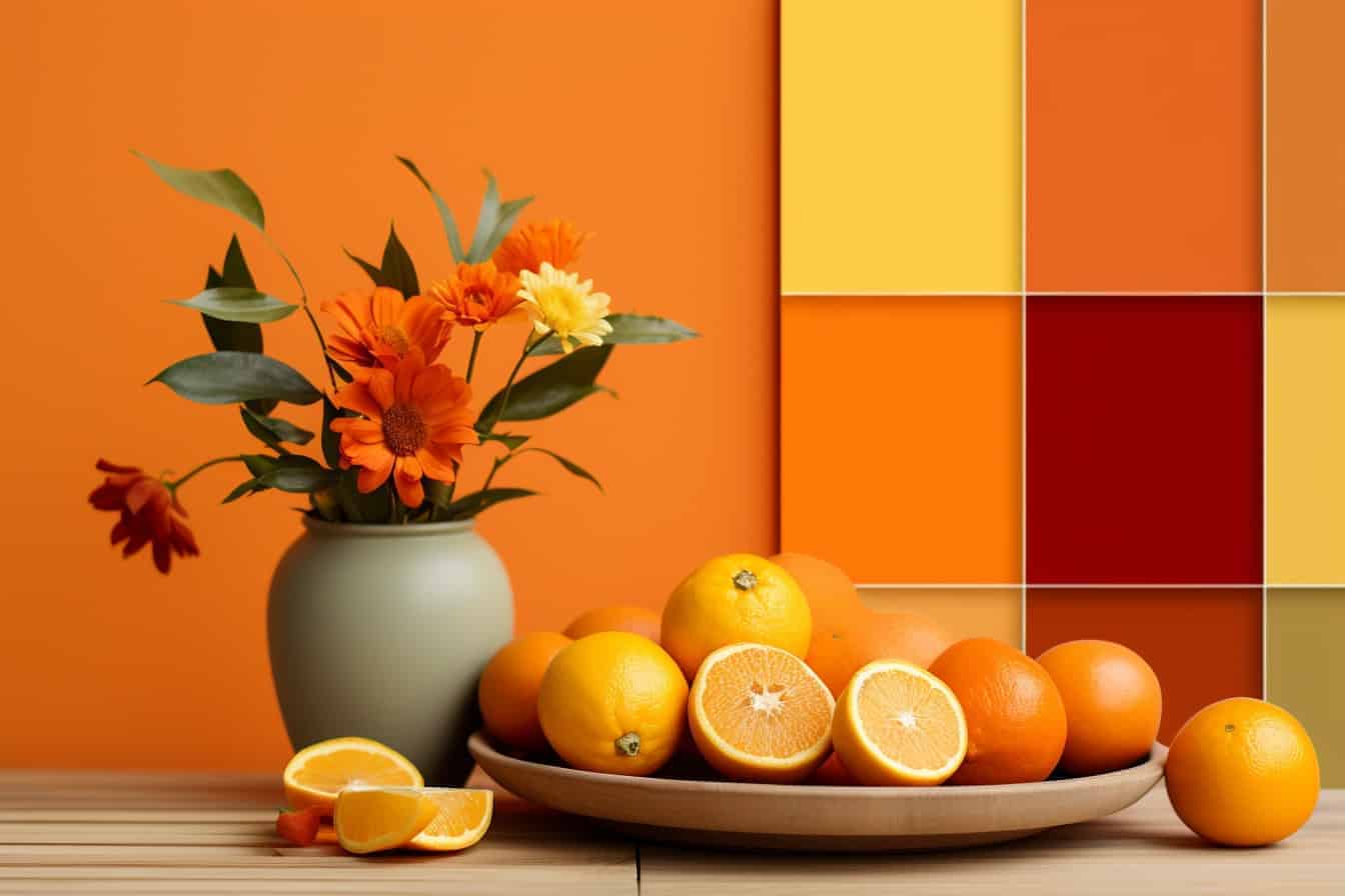 Gelb gemischt mit Rot und Orange
