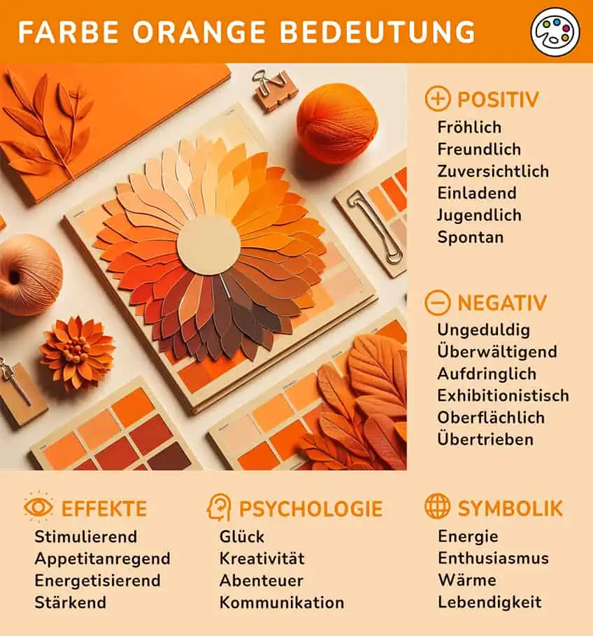 farbe orange bedeutung infografik