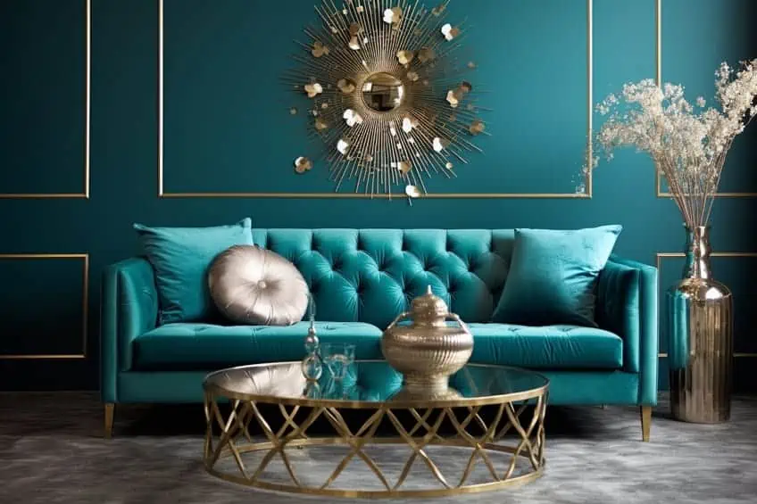 gold and turquoise