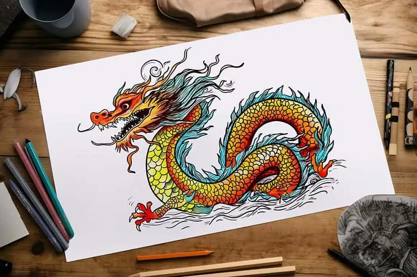 Chinesischen Drachen zeichnen