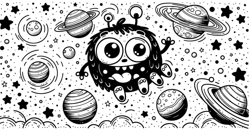 monster coloring page 07