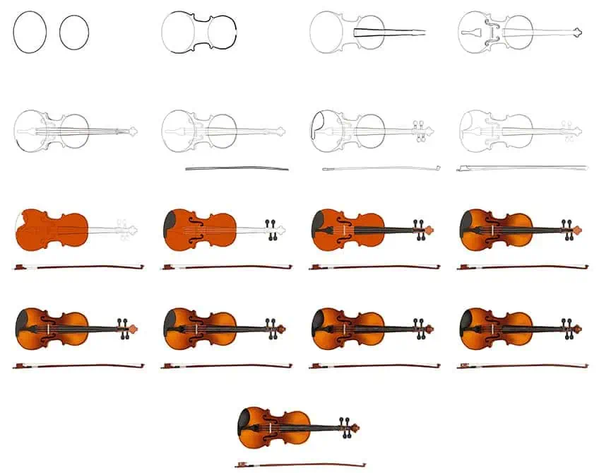 Geige zeichnen collage