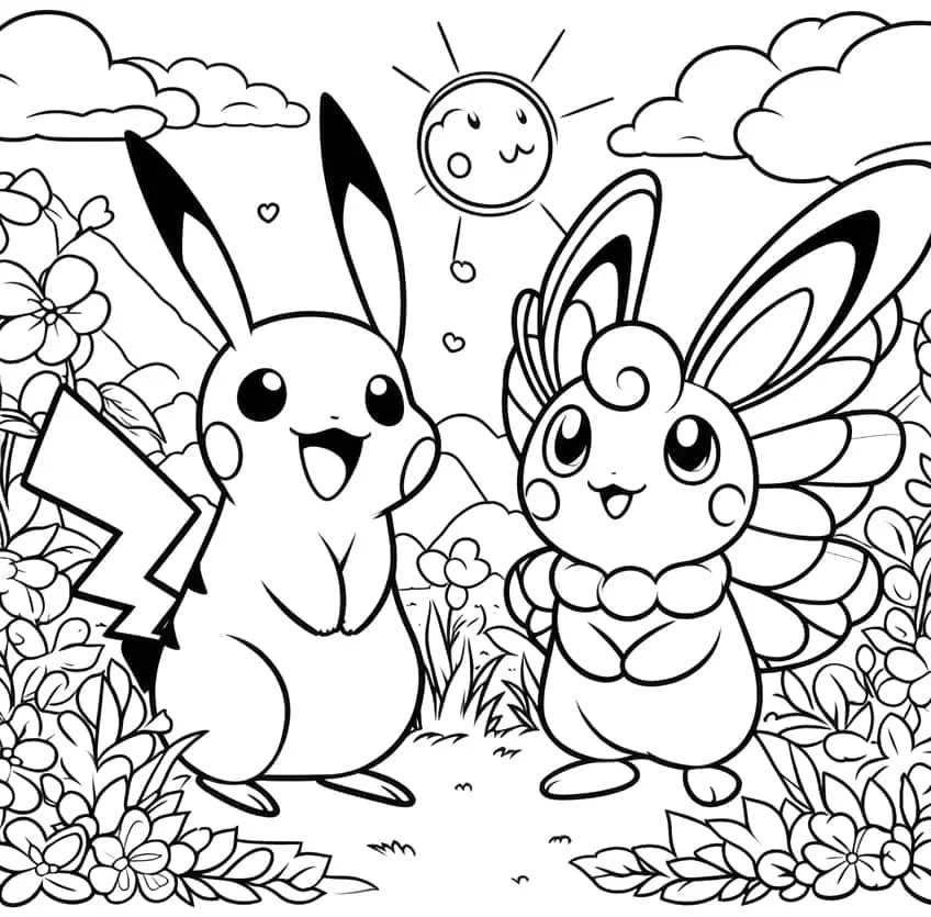 Pikachu Ausmalbild Seite 38