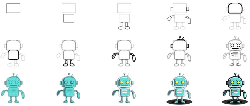 easy roboter zeichnen