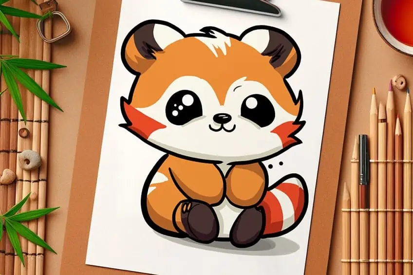 roter panda zeichnen