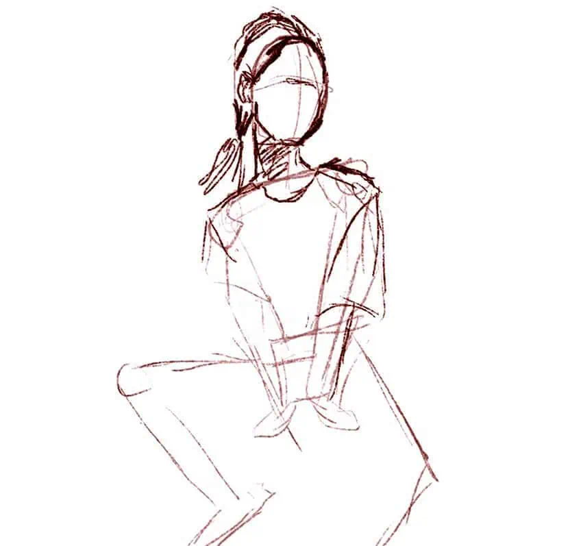 sitting pose reference 17