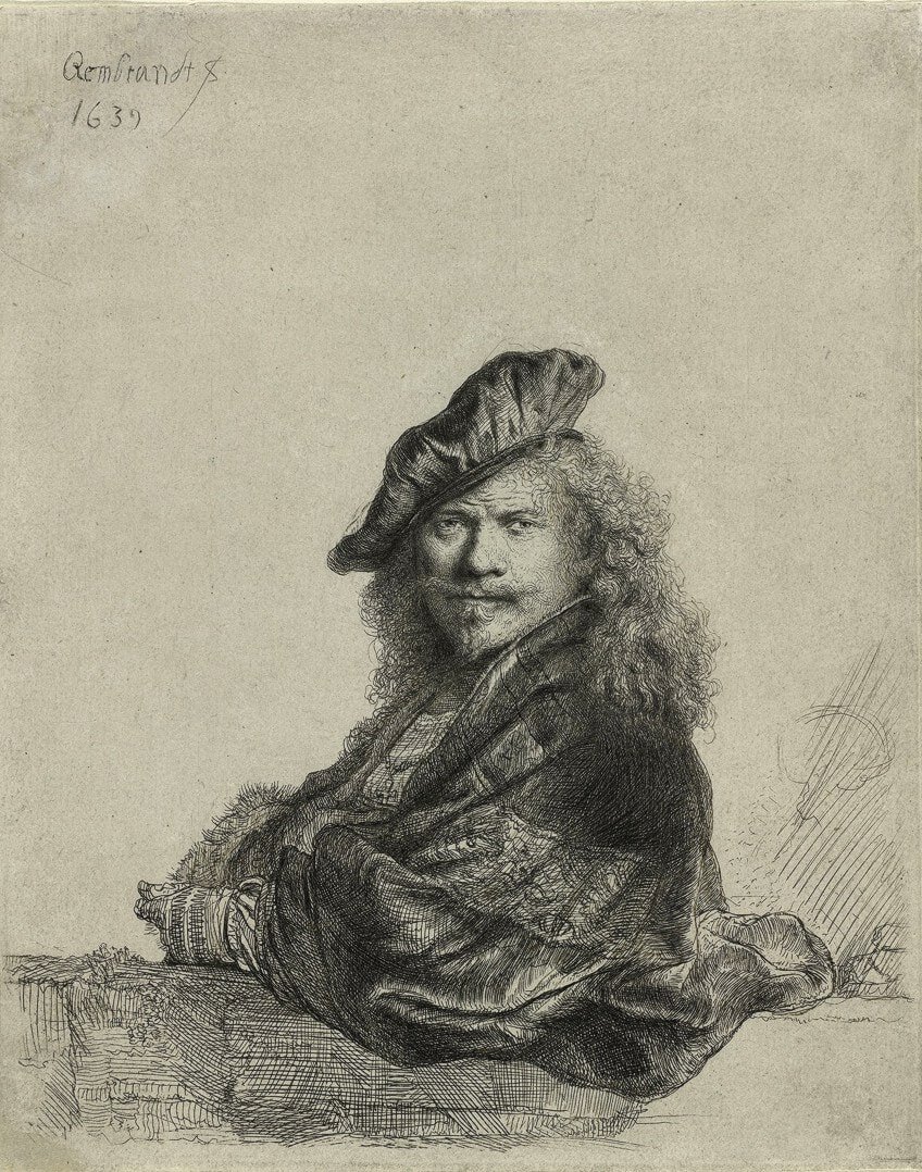 Rembrandt Selbstbildnis Skizze