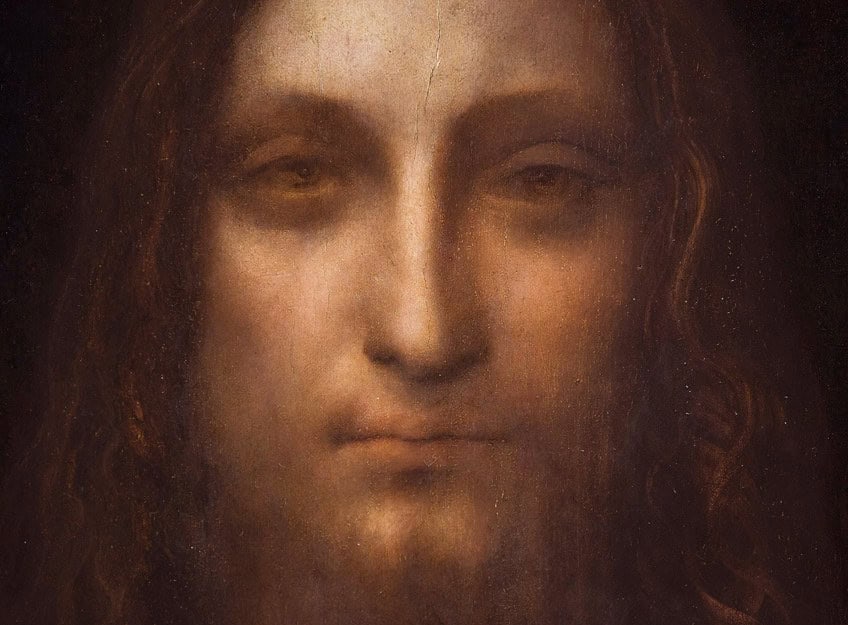 Salvator Mundi Gemälde Nahaufnahme