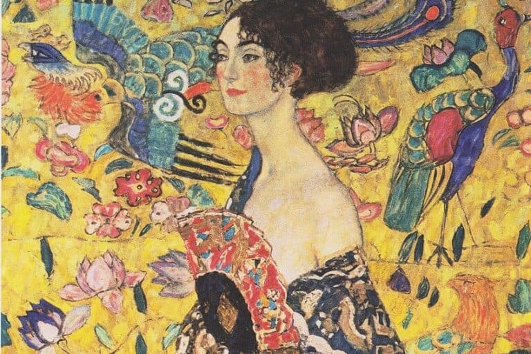 Dame mit Fächer von Gustav Klimt