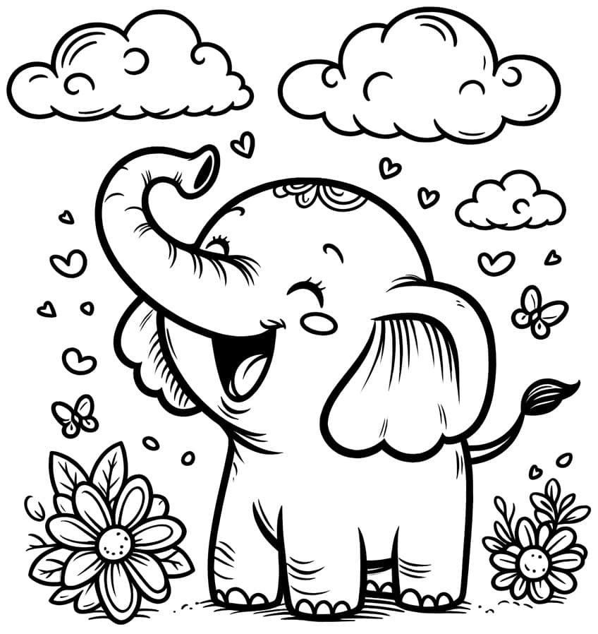 elefant ausmalbild 07