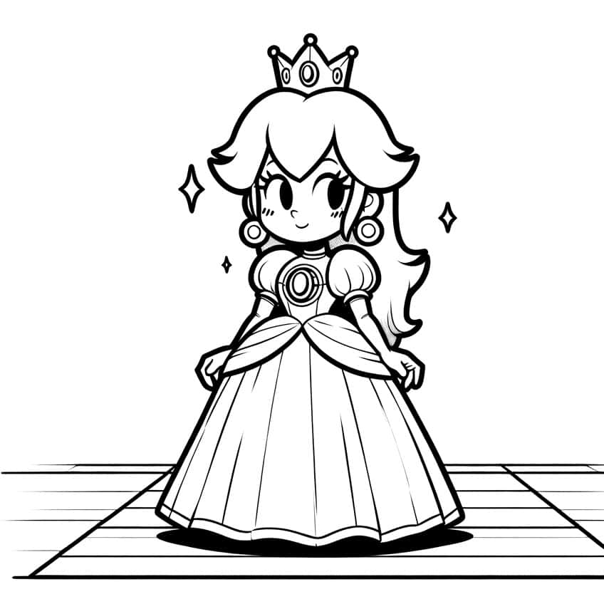 prinzessin peach malvorlage 01