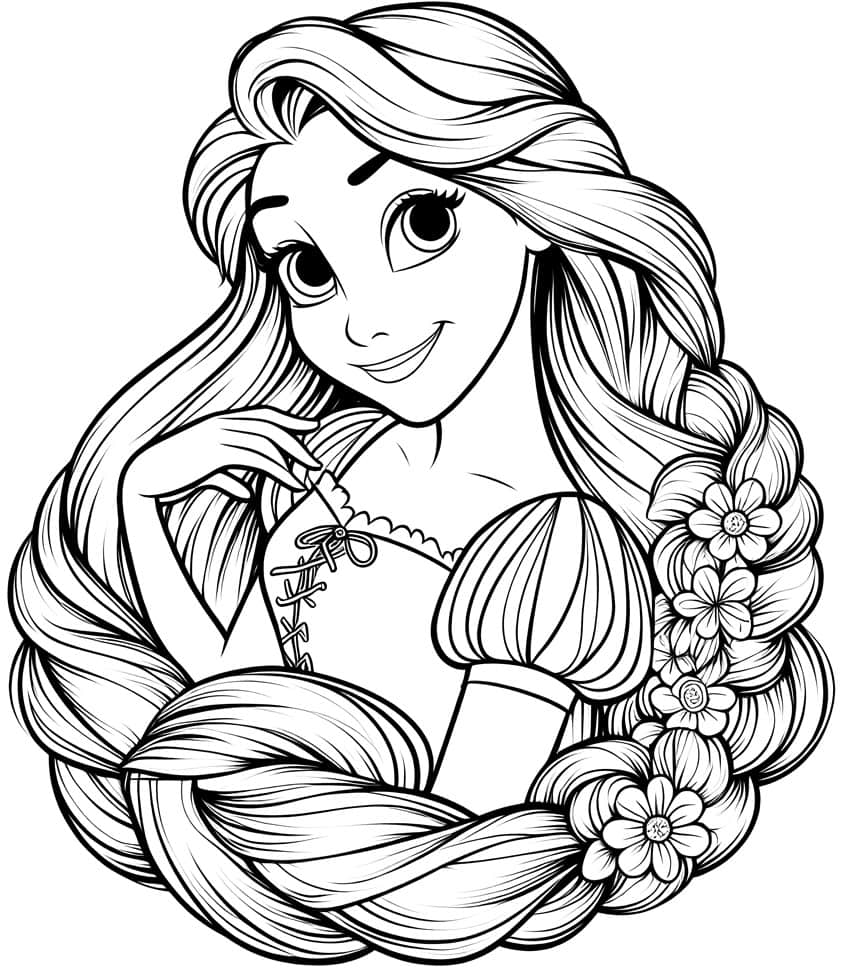 Rapunzel Ausmalbild 01