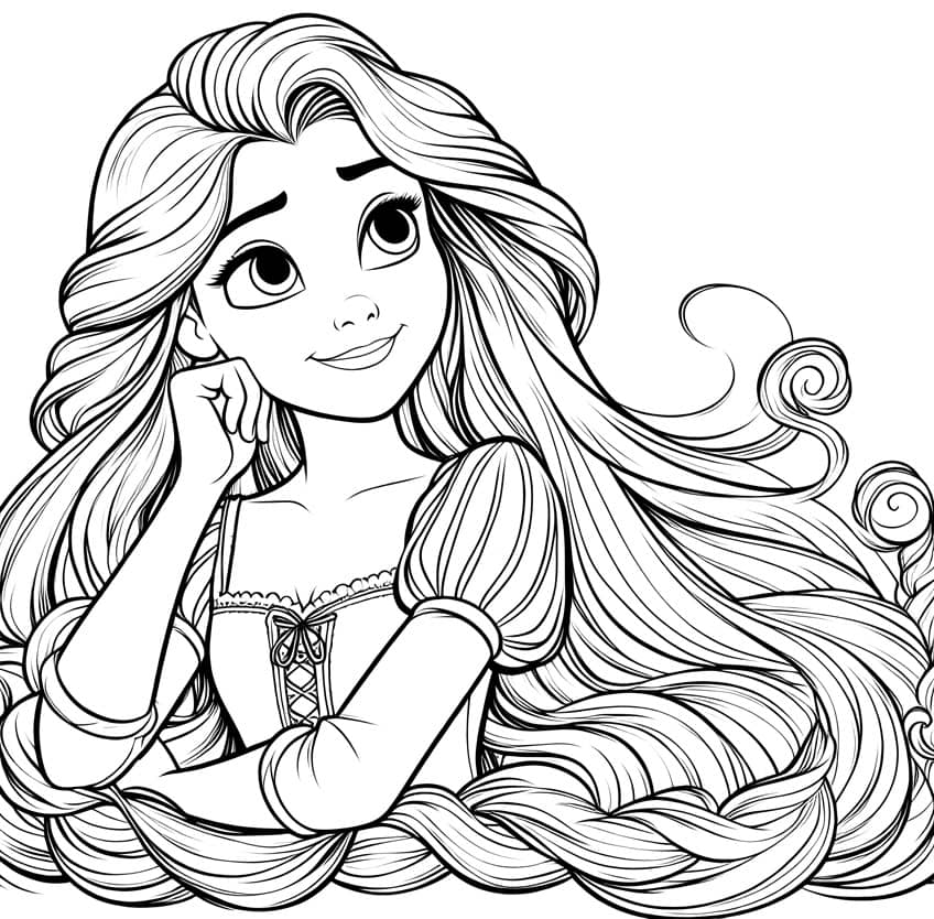 Rapunzel Ausmalbild 03