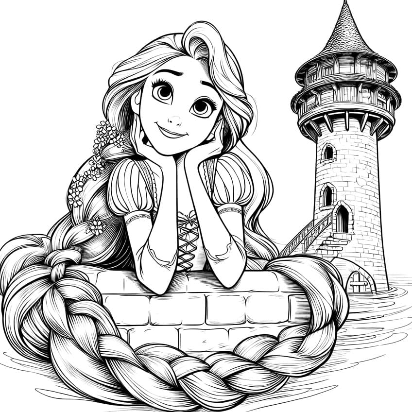 Rapunzel Ausmalbild 05