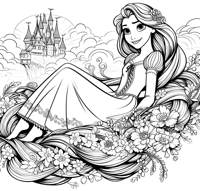 Rapunzel Ausmalbild 12