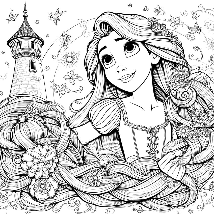 Rapunzel Ausmalbild 17