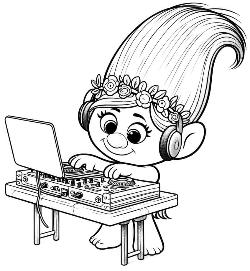 trolls coloring sheet 09