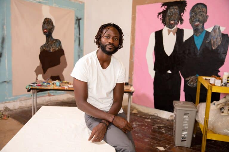 Amoako Boafo in seinem Atelier in Accra im Jahr 2020.
