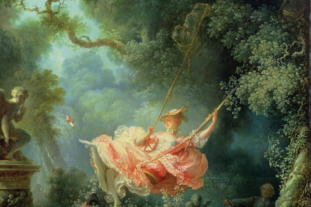Jean-Honoré Fragonards „Die Schaukel“ von 1767 gehört zu den Rokoko-Bildern, an denen Yukhnovich ihre eigene Bildsprache schärfte.