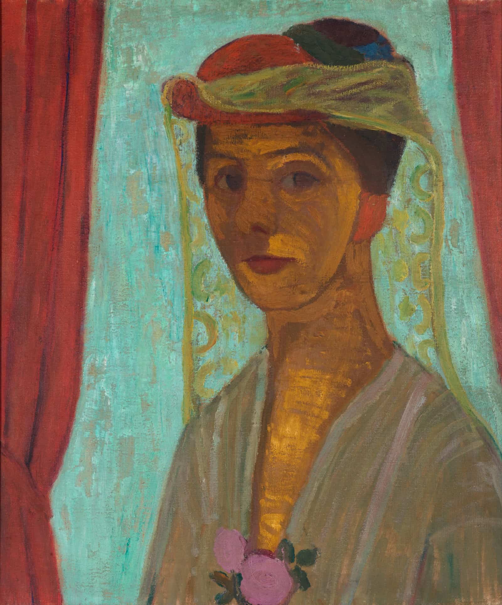 Paula Modersohn-Becker - Self-portrait with hat and veil - Google Art Project.